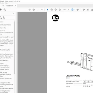 BT Forklift OS 1.0 Quality Parts Manual 295607AA-305138AA