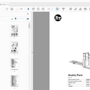 BT Forklift OS 1.0 Quality Parts Manual 336996AA - 346577AA - PDF