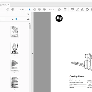 BT Forklift OS 1.0 Quality Parts Manual 346578AA - 361604AA - PDF