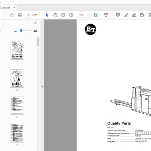 BT Forklift OS 1.0 Quality Parts Manual 361605AA - PDF