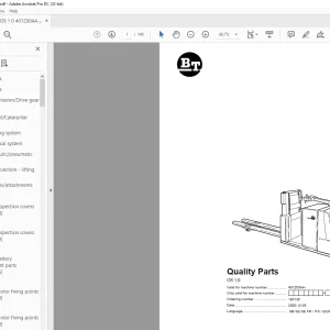 BT Forklift OS 1.0 Quality Parts Manual 401250AA-PDF DOWNLOAD