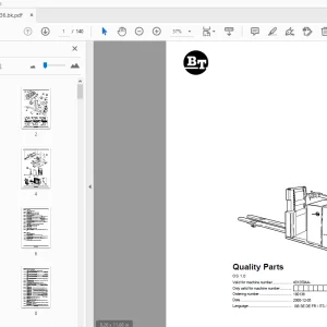 BT Forklift OS 1.0 Quality Parts Manual 401250AA - PDF