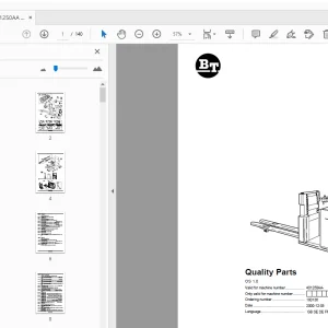 BT Forklift OS 1.0 Quality Parts Manual 401250AA - 413178AA - PDF