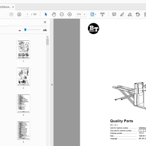 BT Forklift OS 1.8 X Quality Parts Manual 336996AA - 346577AA - PDF