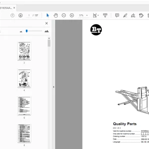 BT Forklift OS 1.8 X Quality Parts Manual 361605AA - 401249AA - PDF
