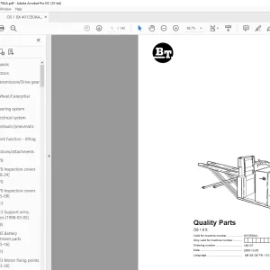 BT Forklift OS 1.8 X Quality Parts Manual 401250AA-PDF DOWNLOAD