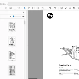 BT Forklift OS 1.8 X Quality Parts Manual 401250AA - 413178AA - PDF