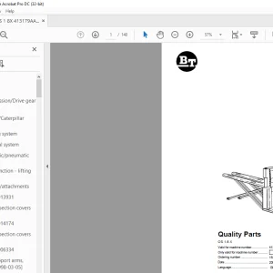 BT Forklift OS 1.8 X Quality Parts Manual 413179AA - PDF DOWNLOAD