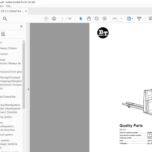 BT Forklift OS 2.0 Quality Parts Manual - PDF DOWNLOAD