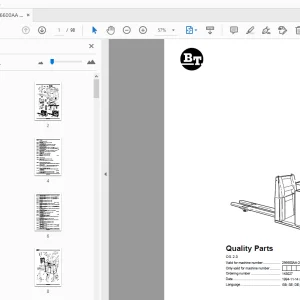 BT Forklift OS 2.0 Quality Parts Manual 256600AA - 268926AA - PDF