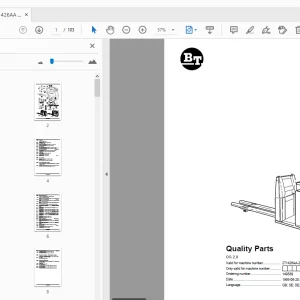 BT Forklift OS 2.0 Quality Parts Manual - PDF DOWNLOAD