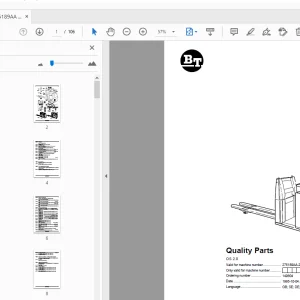 BT Forklift OS 2.0 Quality Parts Manual 275189AA - 282236AA - PDF