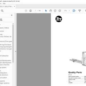 BT Forklift OS 2.0 Quality Parts Manual 282237AA-289678AA - PDF DOWNLOAD