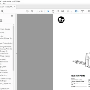 BT Forklift OS 2.0 Quality Parts Manual (325962AA)