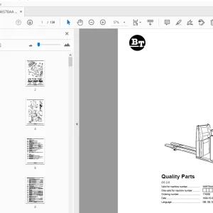 BT Forklift OS 2.0 Quality Parts Manual 346578AA - 361604AA - PDF