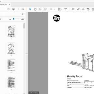 BT Forklift OS 2.0 Quality Parts Manual 361605AA - PDF