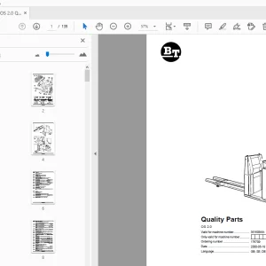 BT Forklift OS 2.0 Quality Parts Manual 361605AA - 401249AA - PDF