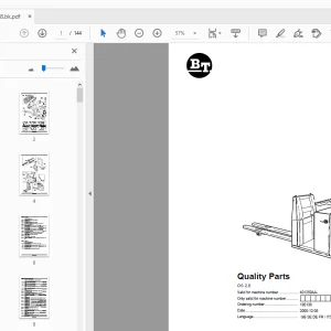 BT Forklift OS 2.0 Quality Parts Manual 401250AA - PDF