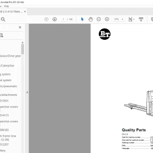 BT Forklift OS 2.0 Quality Parts Manual 413179AA - PDF DOWNLOAD