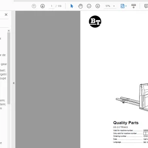BT Forklift OS 2.0 TRINKS Quality Parts Manual - PDF DOWNLOAD