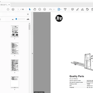 BT Forklift OS 2.0 TRINKS Quality Parts Manual 282237AA - 289678AA - PDF