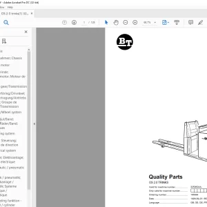 BT Forklift OS 2.0 TRINKS Parts Manual (325962AA) PDF