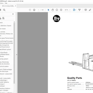 BT Forklift OS 2.0 TRINKS Quality Parts Manual 325962AA-PDF DOWNLOAD