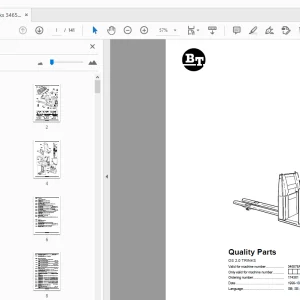 BT Forklift OS 2.0 TRINKS Quality Parts Manual 346578AA - 361604AA - PDF