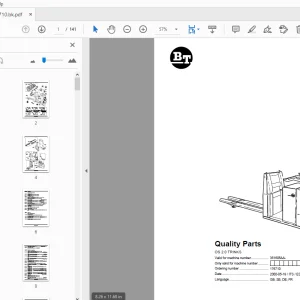 BT Forklift OS 2.0 TRINKS Quality Parts Manual 361605AA - PDF