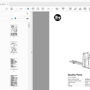 BT Forklift OS 2.0 TRINKS Quality Parts Manual 361605AA - 401249AA - PDF