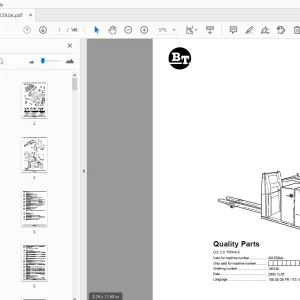 BT Forklift OS 2.0 TRINKS Quality Parts Manual 401250AA - PDF