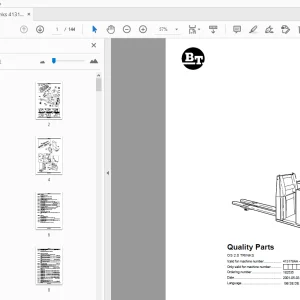 BT Forklift OS 2.0 TRINKS Quality Parts Manual 413179AA - PDF