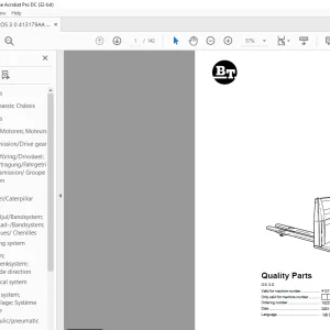 BT Forklift OS 3.0 Quality Parts Manual - PDF DOWNLOAD