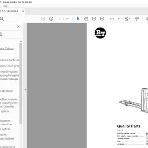 BT Forklift OS 3.0 Quality Parts Manual - PDF DOWNLOAD