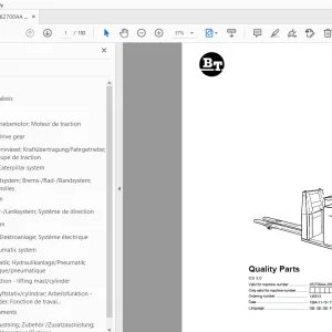 BT Forklift OS 3.0 Quality Parts Manual - PDF DOWNLOAD