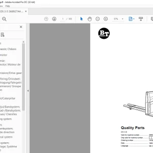 BT Forklift OS 3.0 Quality Parts Manual 268927AA-271425AA