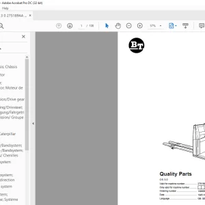 BT Forklift OS 3.0 Quality Parts Manual 275189AA-282236AA