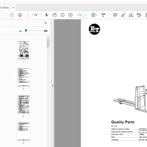 BT Forklift OS 3.0 Quality Parts Manual 275189AA - 282236AA - PDF