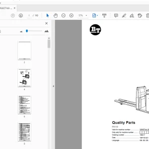 BT Forklift OS 3.0 Quality Parts Manual 295607AA - 305138AA - PDF