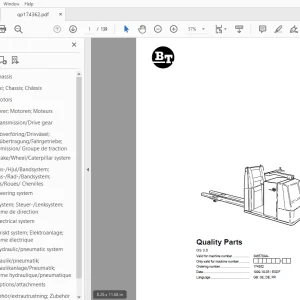 BT Forklift OS 3.0 Quality Parts Manual 346578AA - PDF DOWNLOAD