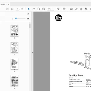 BT Forklift OS 3.0 Quality Parts Manual 361605AA - 401249AA - PDF