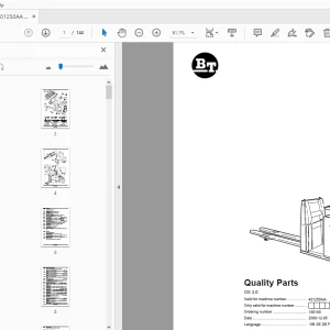 BT Forklift OS 3.0 Quality Parts Manual 401250AA-413178AA - PDF