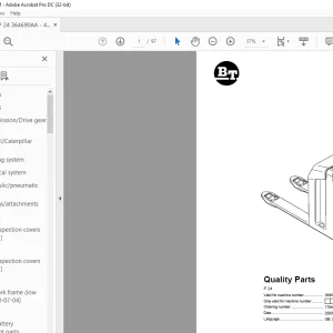 BT Forklift P 24 Quality Parts Manual 364690 AA - PDF DOWNLOAD