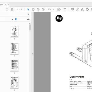BT Forklift P 24 Quality Parts Manual 364690AA - 412999AA - PDF