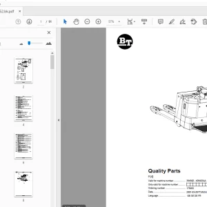 BT Forklift P20 Quality Parts Manual 364690 - 406403AA - PDF