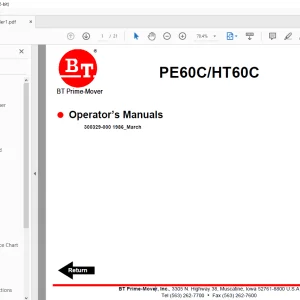 BT Forklift PE60C/HT60C Operator’s Manual - PDF DOWNLOAD