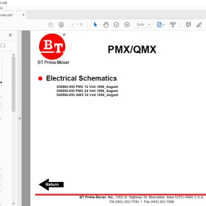 BT Forklift PMX/QMX Electrical Schematics Manual - PDF DOWNLOAD
