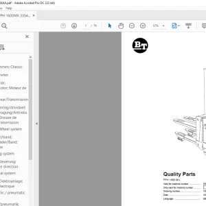 BT Forklift PPH 1600 MX Parts Manual  -PDF DOWNLOAD