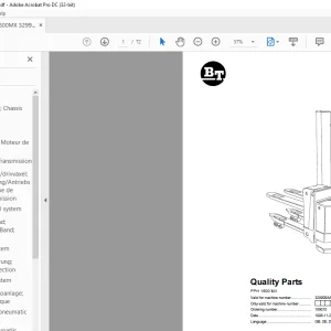 BT Forklift PPH 1600 MX Quality Parts Manual 329900AA- PDF DOWNLOAD