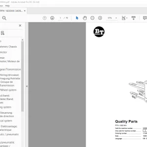 BT Forklift PPH 1600 MX Quality Parts Manual 340960AA-PDF DOWNLOAD
